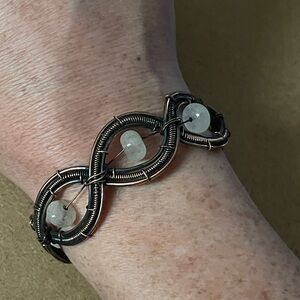 Elegant Copper Wire Wrapped Moonstone Bracelet - FIRM ON PRICE